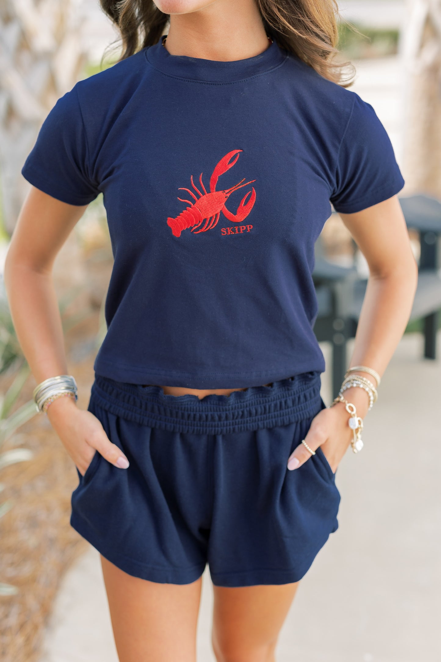 Lobster Tee in navy