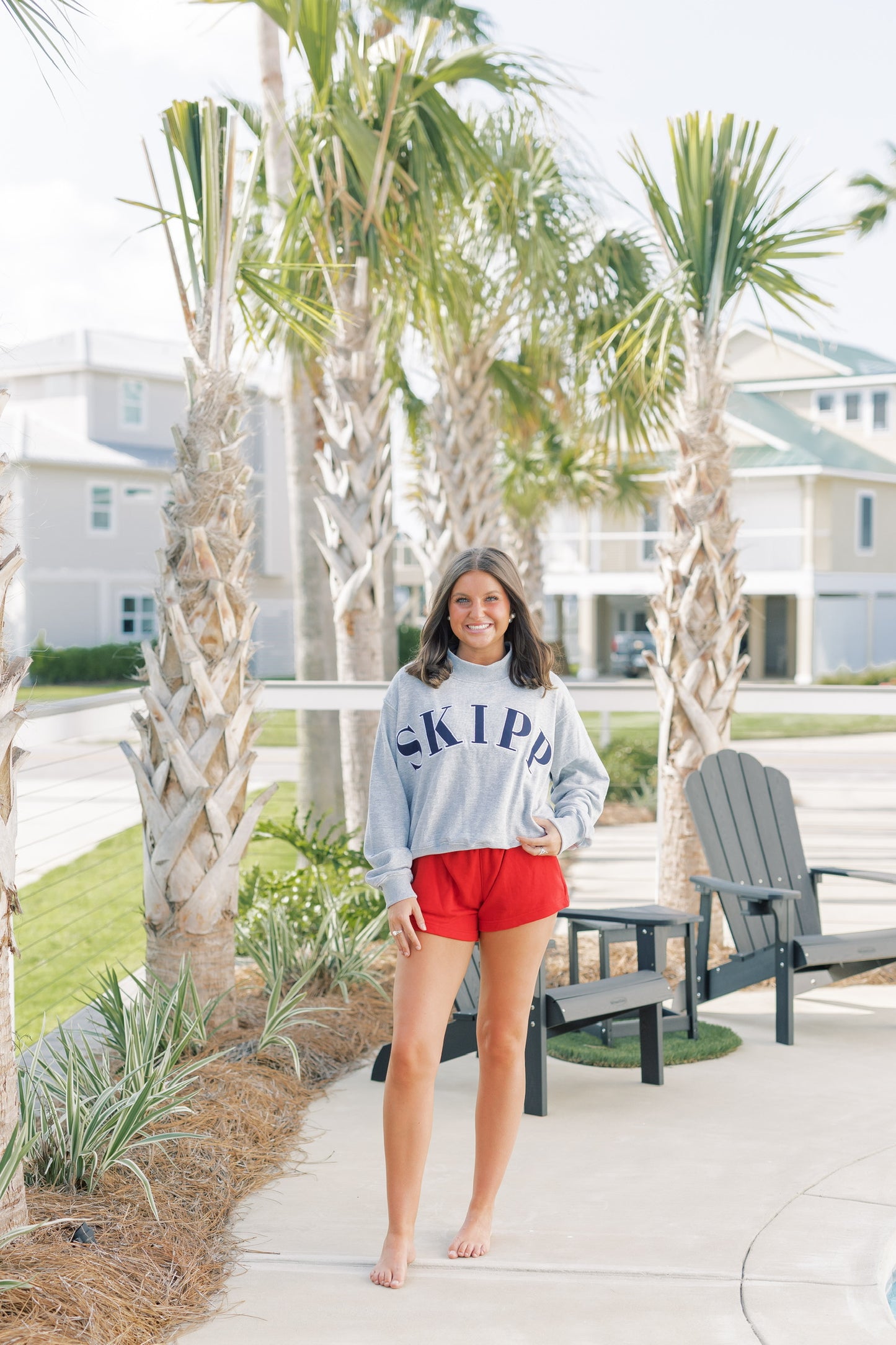 Classic MockNeck in Heather Grey + Navy