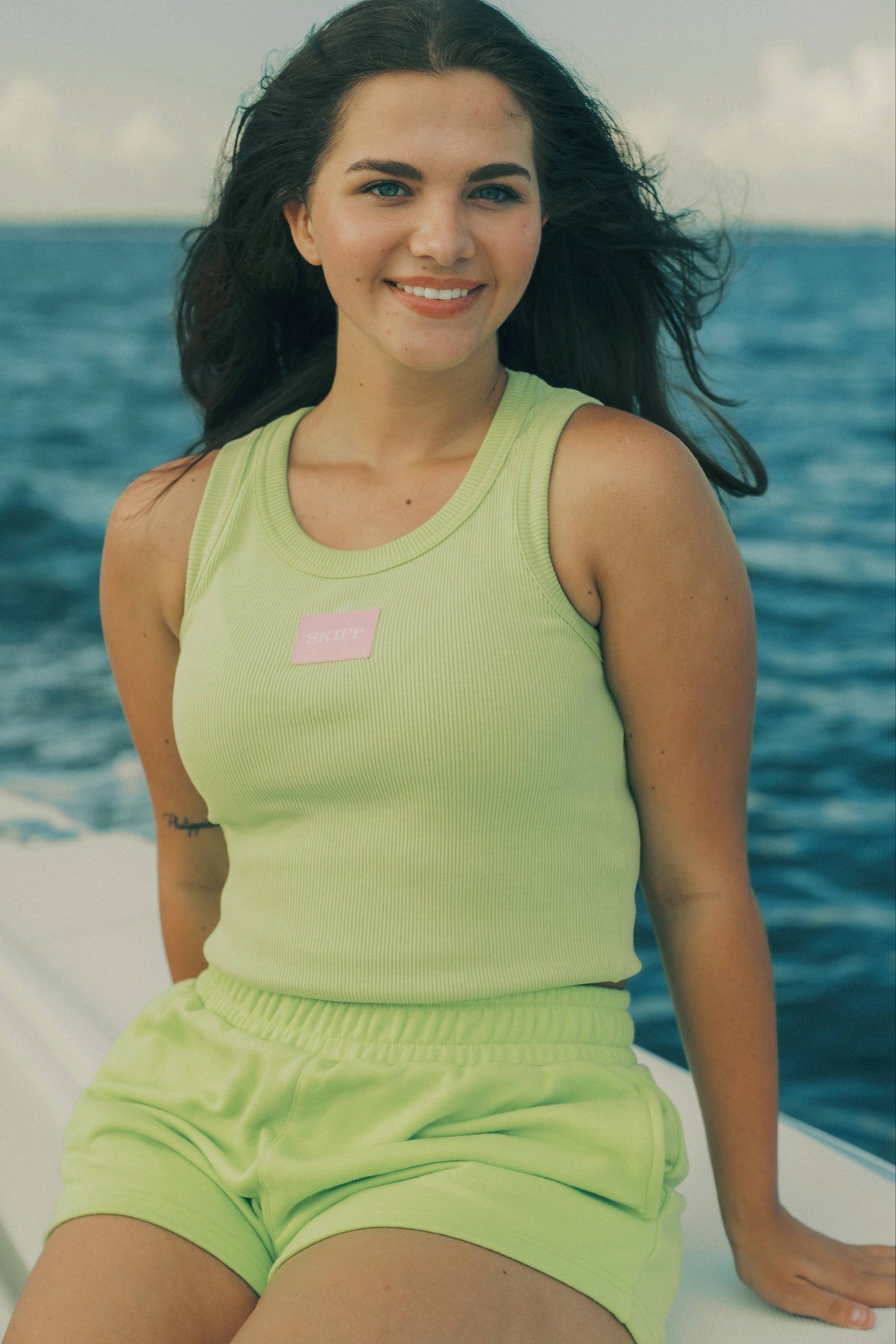 Lime Green Ribbed Tank