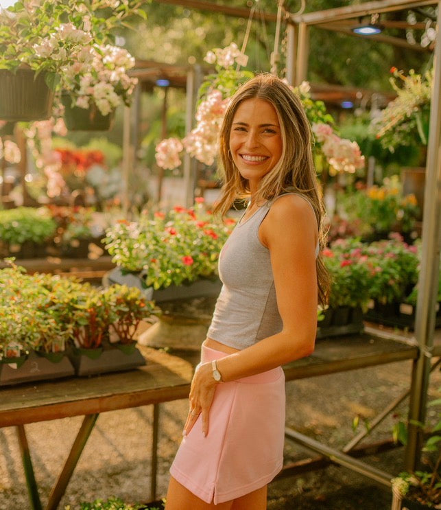 Flaired Skort in Pink Lemonade