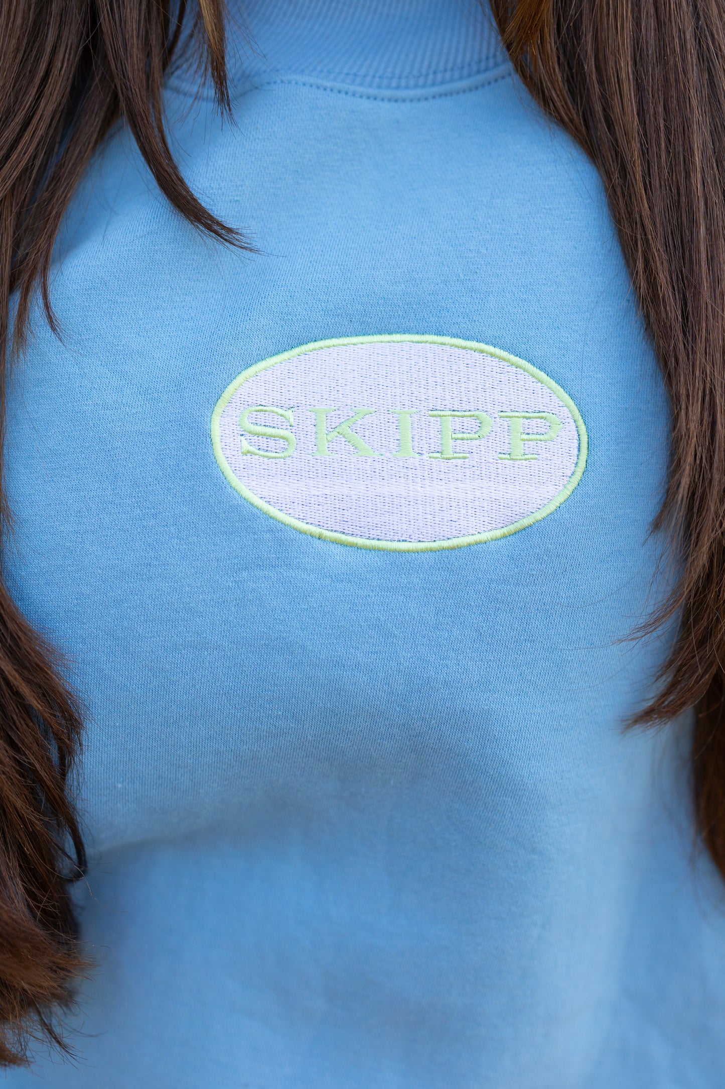 High Neck Sweatshirt in Blue