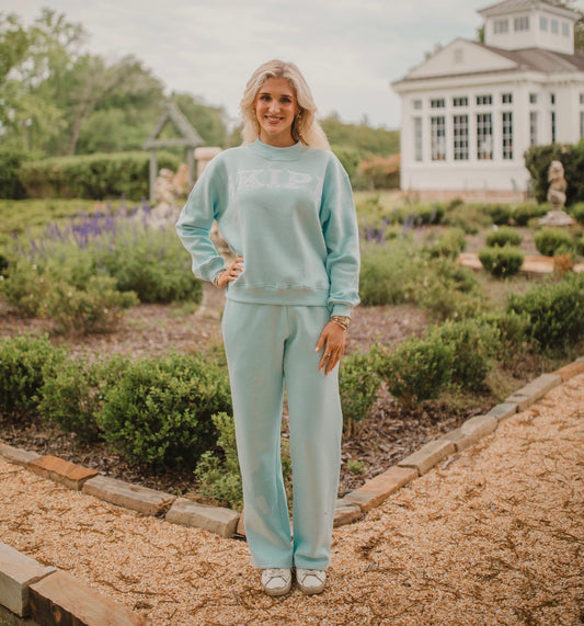 Wide Leg Sweats in Sky