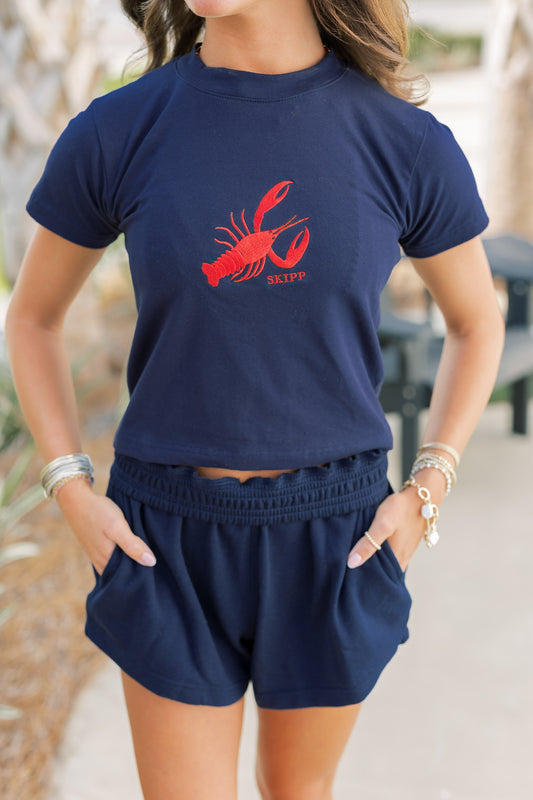 Lobster Tee in navy