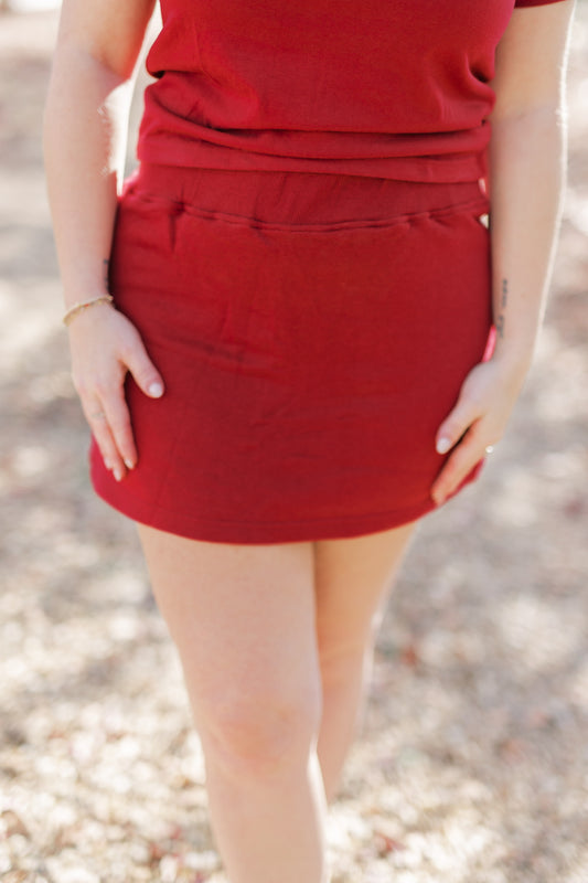 Burgundy Skort