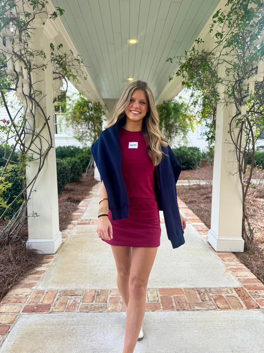 Burgundy Skort