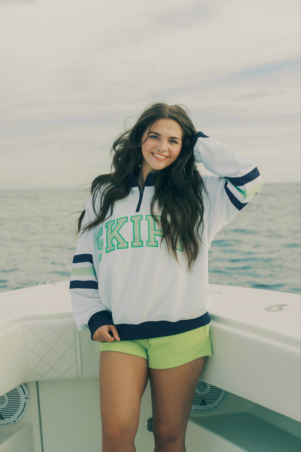 Lime green sweatshorts