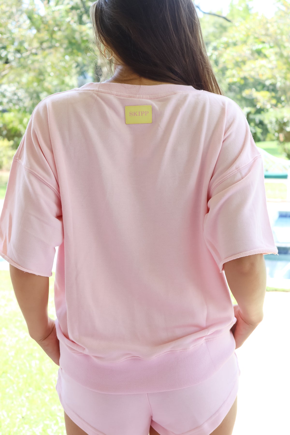 Oversized Crop Crew in Pink Lemonade