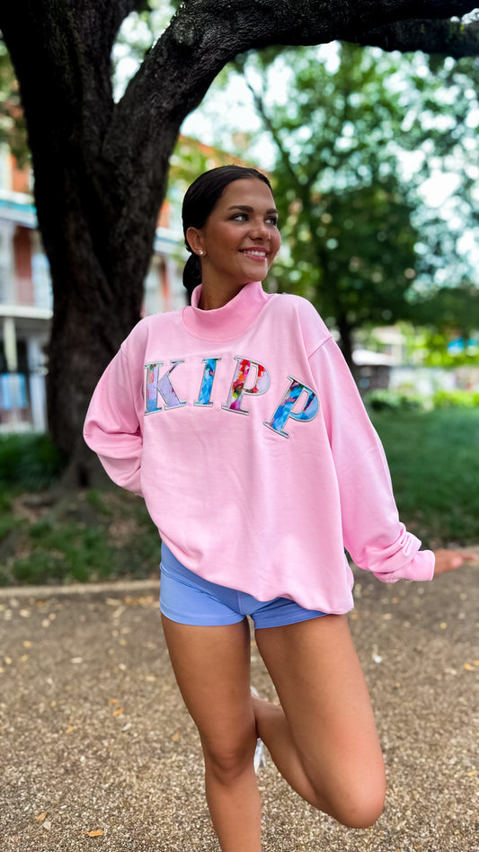 French Terry Pink Mockneck