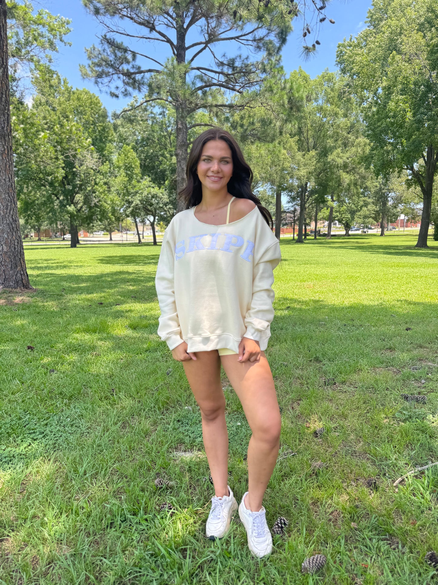 Butter yellow one shoulder sweatshirt
