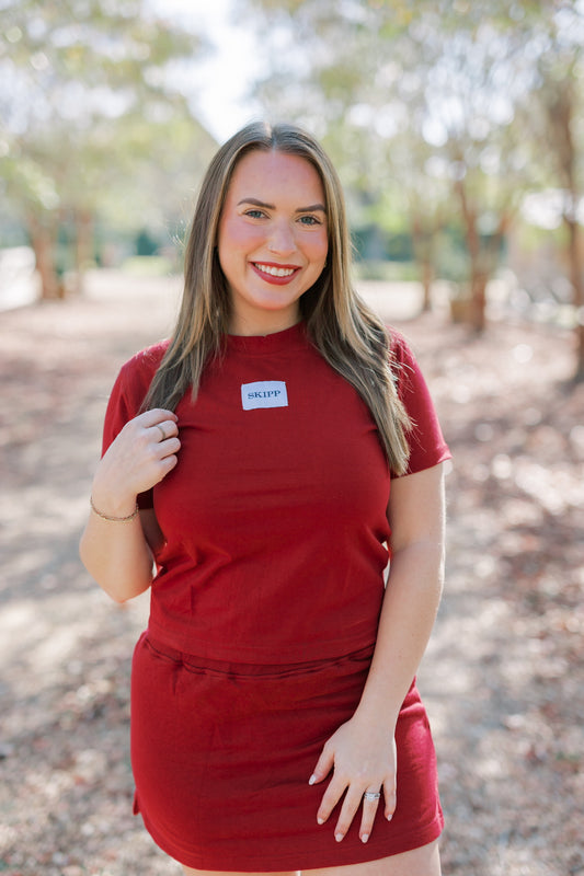Burgundy Baby Tee