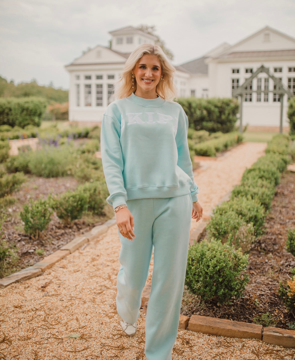 Wide Leg Sweats in Sky