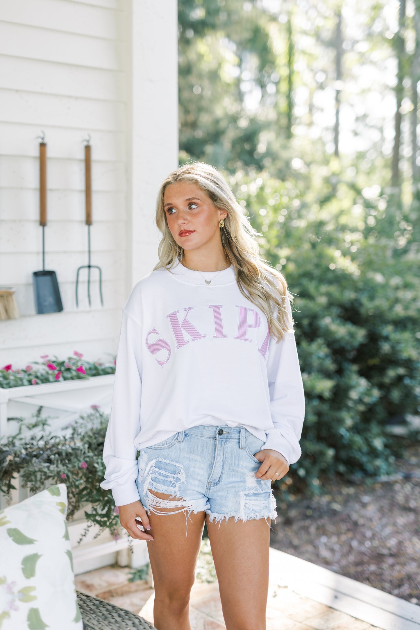 Classic Mockneck in Pink Stripe